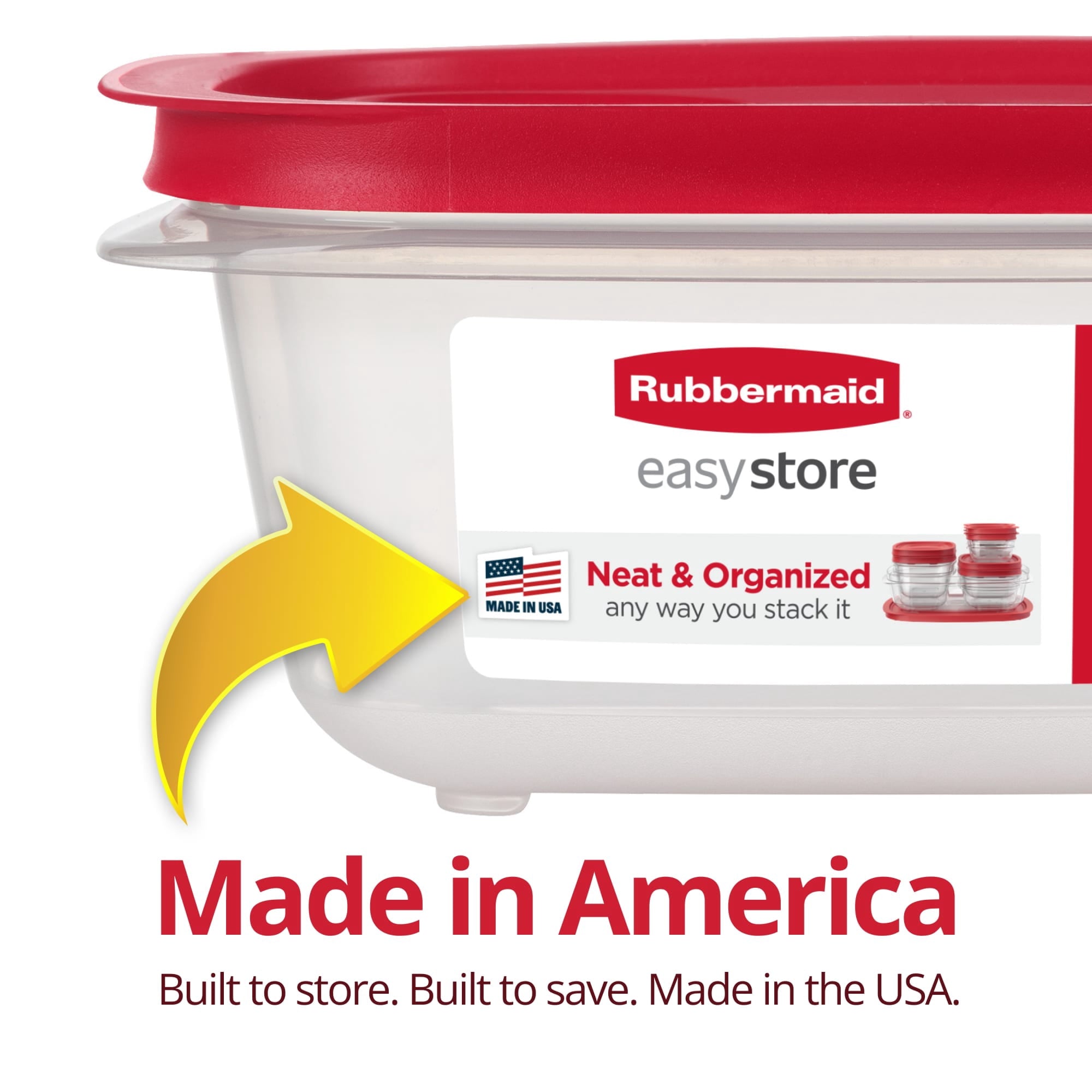 Rubbermaid 2.5Gal EasyStore Rectangle Container - Food Storage Container, Food Storage Container with Lids