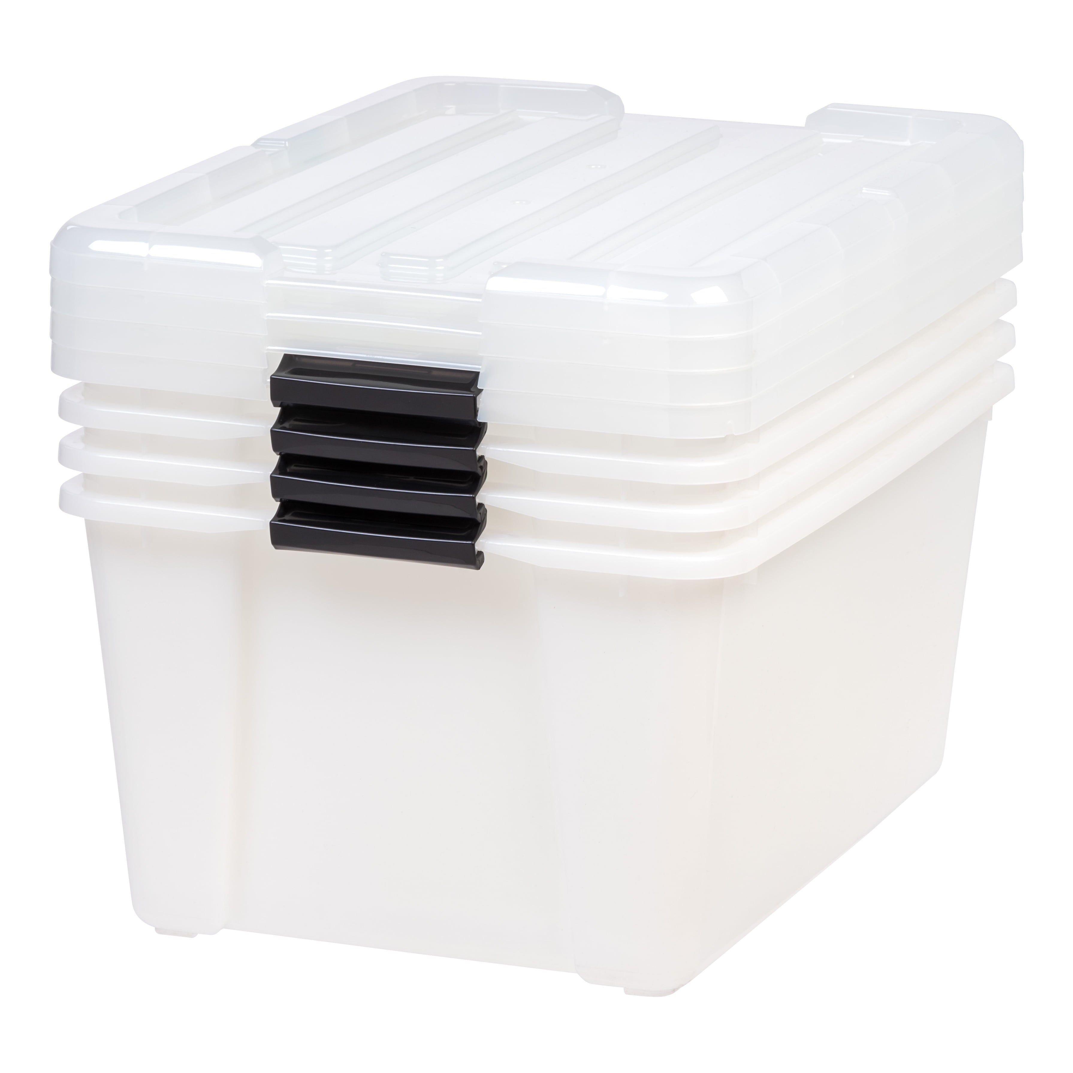 IRIS 45 Qt. Plastic Storage Bins with Lids - Stackable Storage Containers, Totes, 4 Pack
