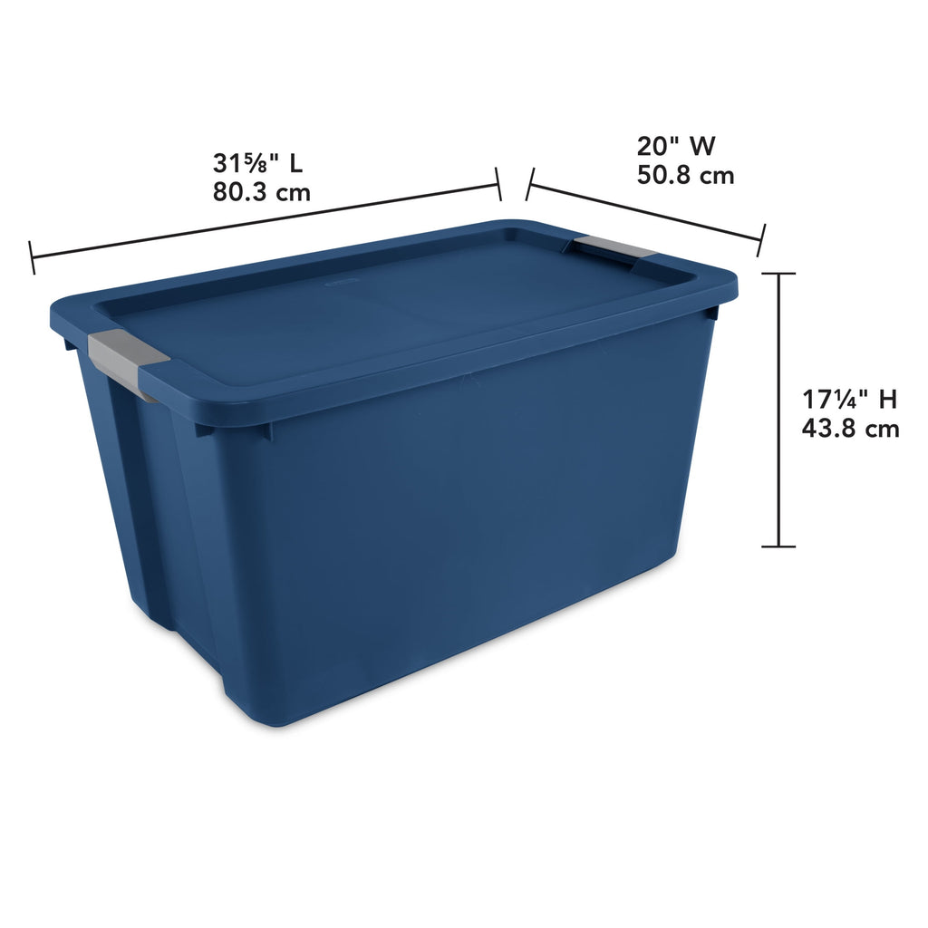 Sterilite 34 Gallon Extra-Large Storage Bin - Plastic Storage Container with Latch Lid, Blue