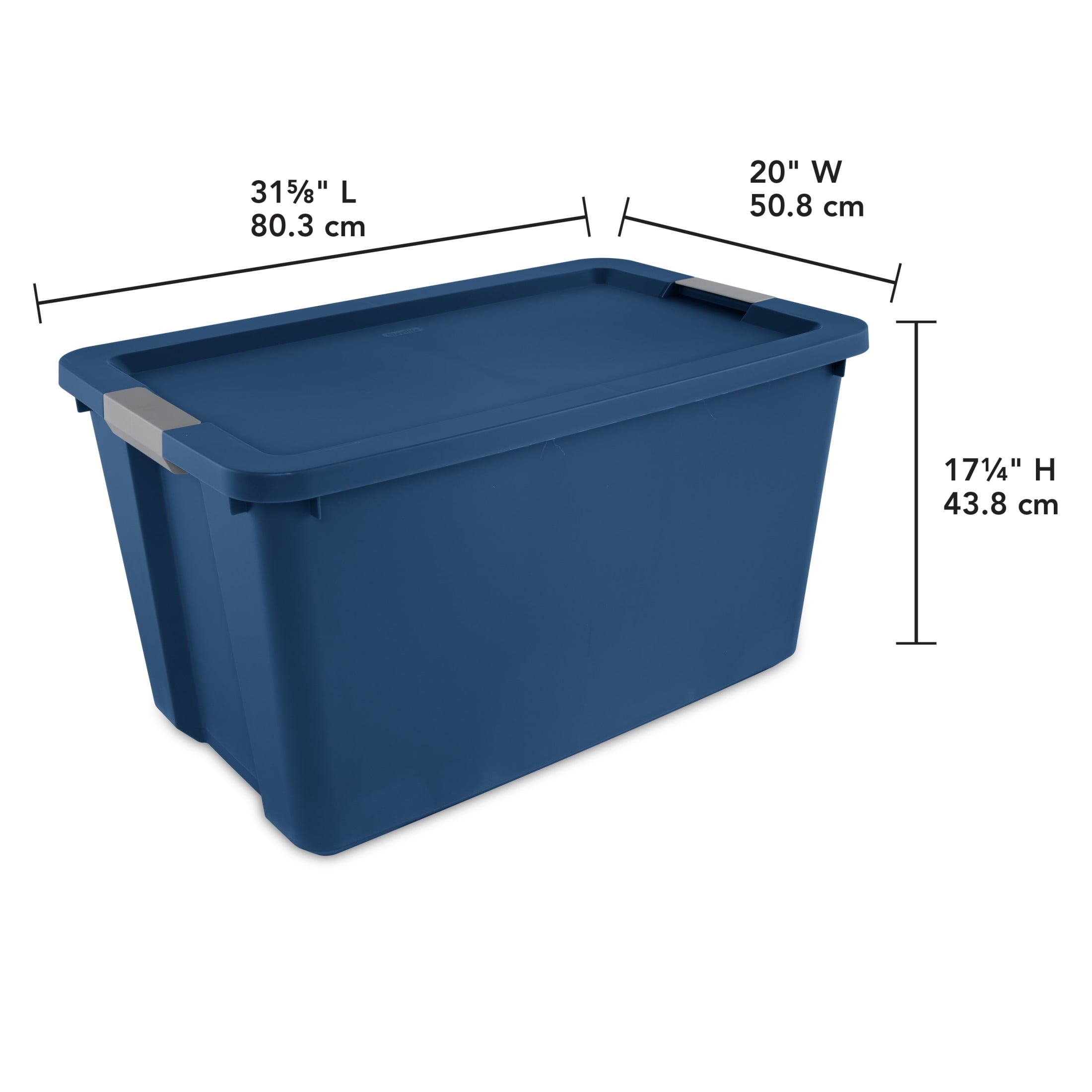 Sterilite 34 Gallon Extra-Large Storage Bin - Plastic Storage Container with Latch Lid, Blue