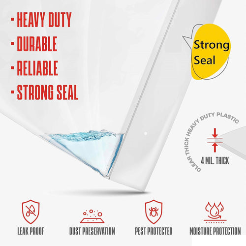 ( 30Count) - EXTREME THICK 4 MILL- XL Super Spacious Strong Clear Big Bags - ZIPPER TOP Heavy Duty Mill, 18x24'' Plastic Food Storage Bags For Clothing, Toys, Storage, Moving, Organization