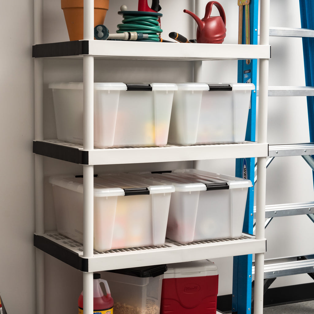 IRIS 45 Qt. Plastic Storage Bins with Lids - Stackable Storage Containers, Totes, 4 Pack