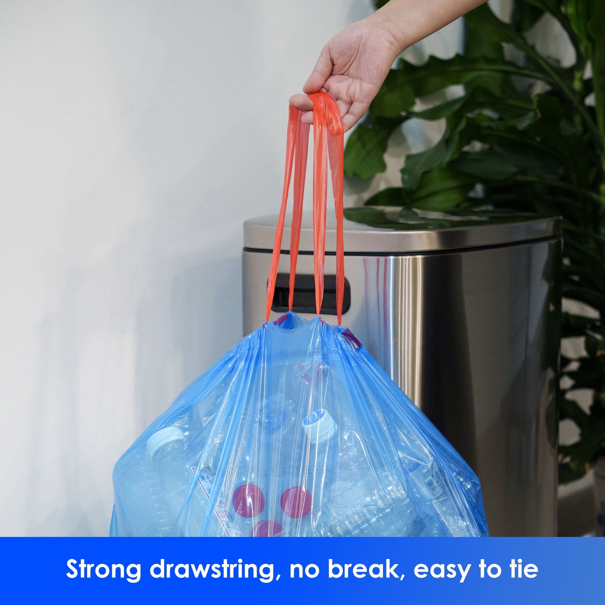 HygiCare Recycling Trash Bags - 30 Gallon, 120 Count, Unscented, Super Strong, Leakproof, Translucent Blue