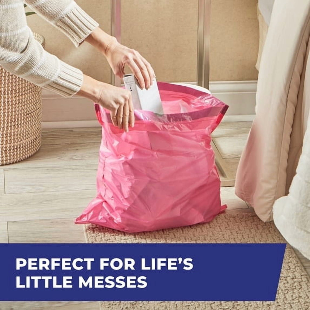 4 pack Hefty Small Trash Bags - Pink, Fabuloso Watermelon Scent, 4 Gallon, 20 Count