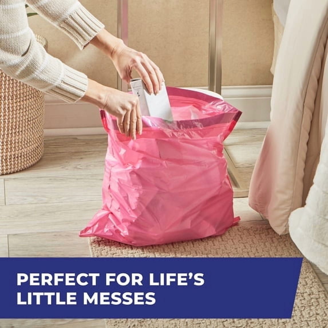 4 pack Hefty Small Trash Bags - Pink, Fabuloso Watermelon Scent, 4 Gallon, 20 Count