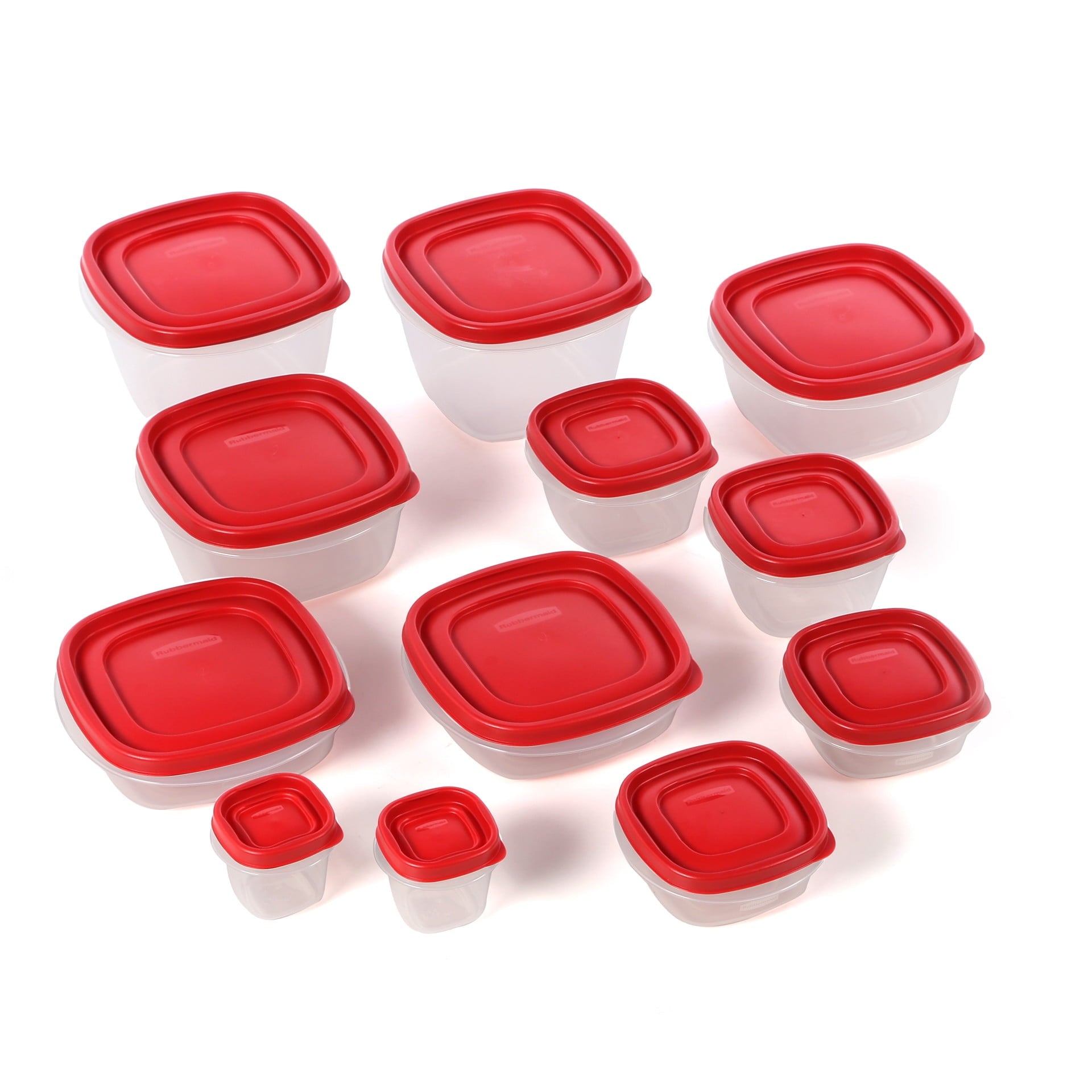 Rubbermaid Easy Find Lids Food Storage Containers - Microwave Safe - 24 Piece Set - Racer Red — Home & Garage Storage, Stackable Design
