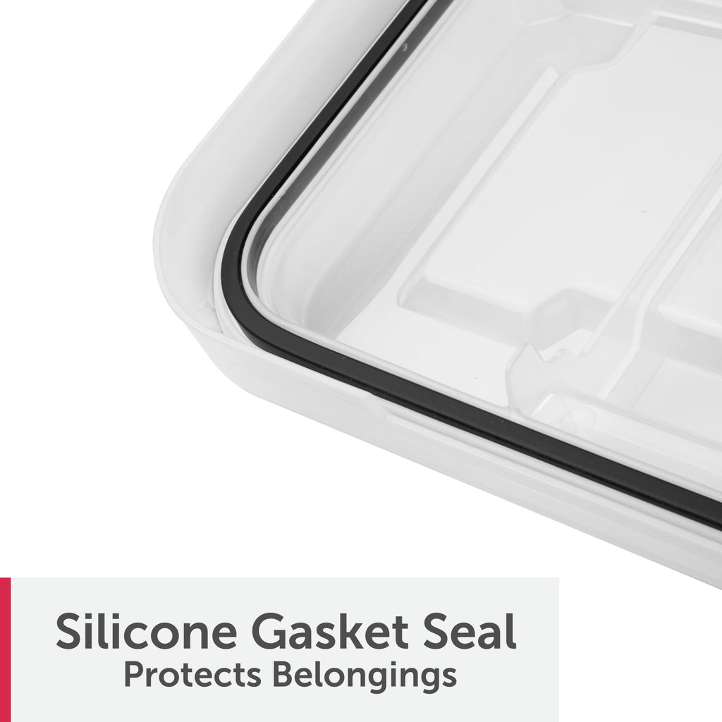 Sterilite Large Gasket Tote - 20 Gallon WaterProof Plastic Storage Bin with Lid, Gasket Seal and Durable Latches, Black