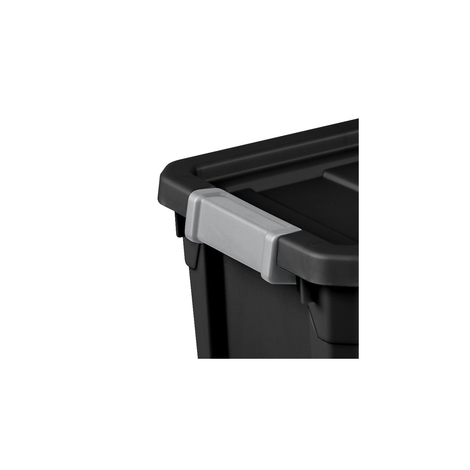 Sterilite 7.5 Gallon Stacker Tote - Durable Plastic Bin with Latch Lid, Black
