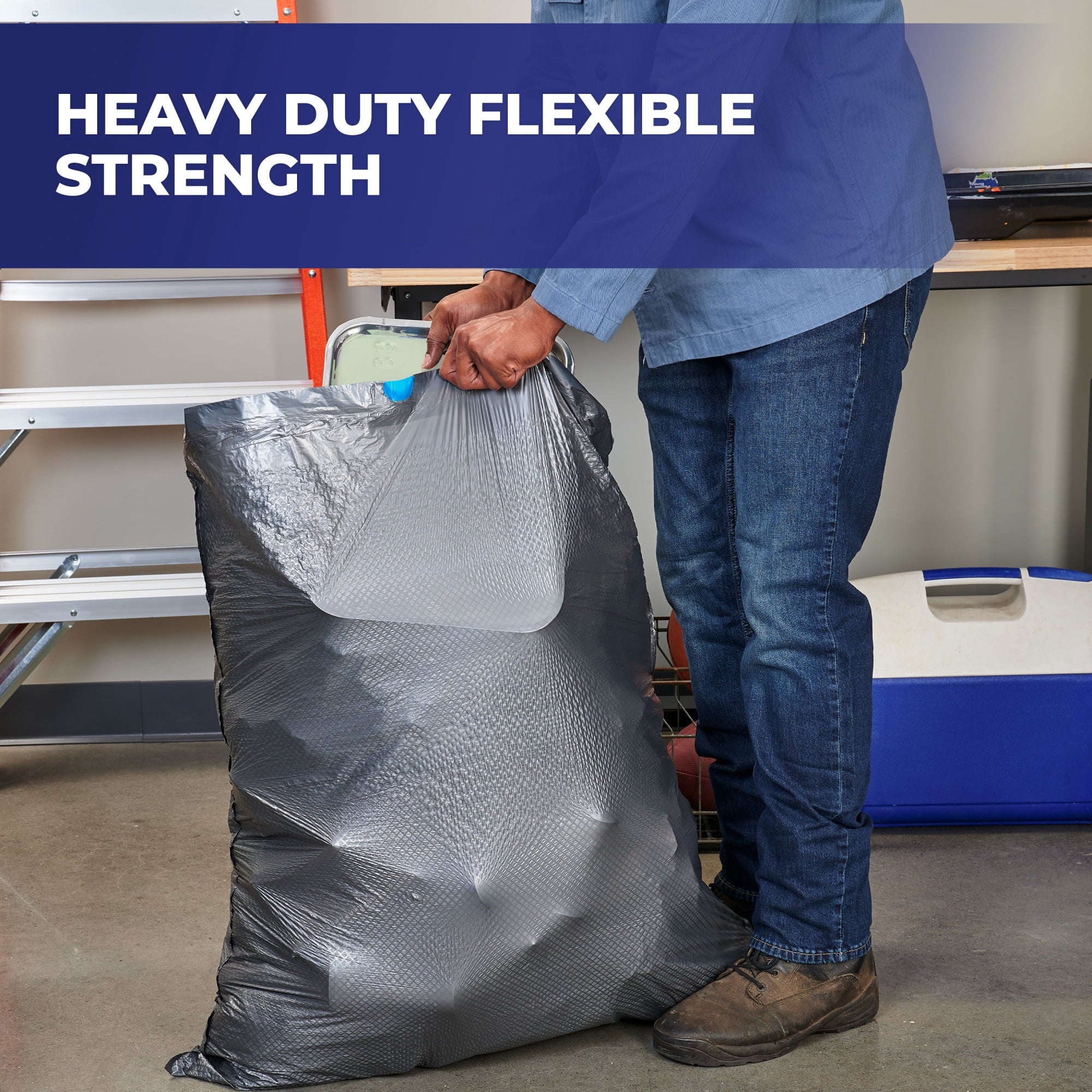 Hefty Steelsak Heavy Duty Large Trash Bags - Gray, Unscented, 33 Gallon, 30 Count