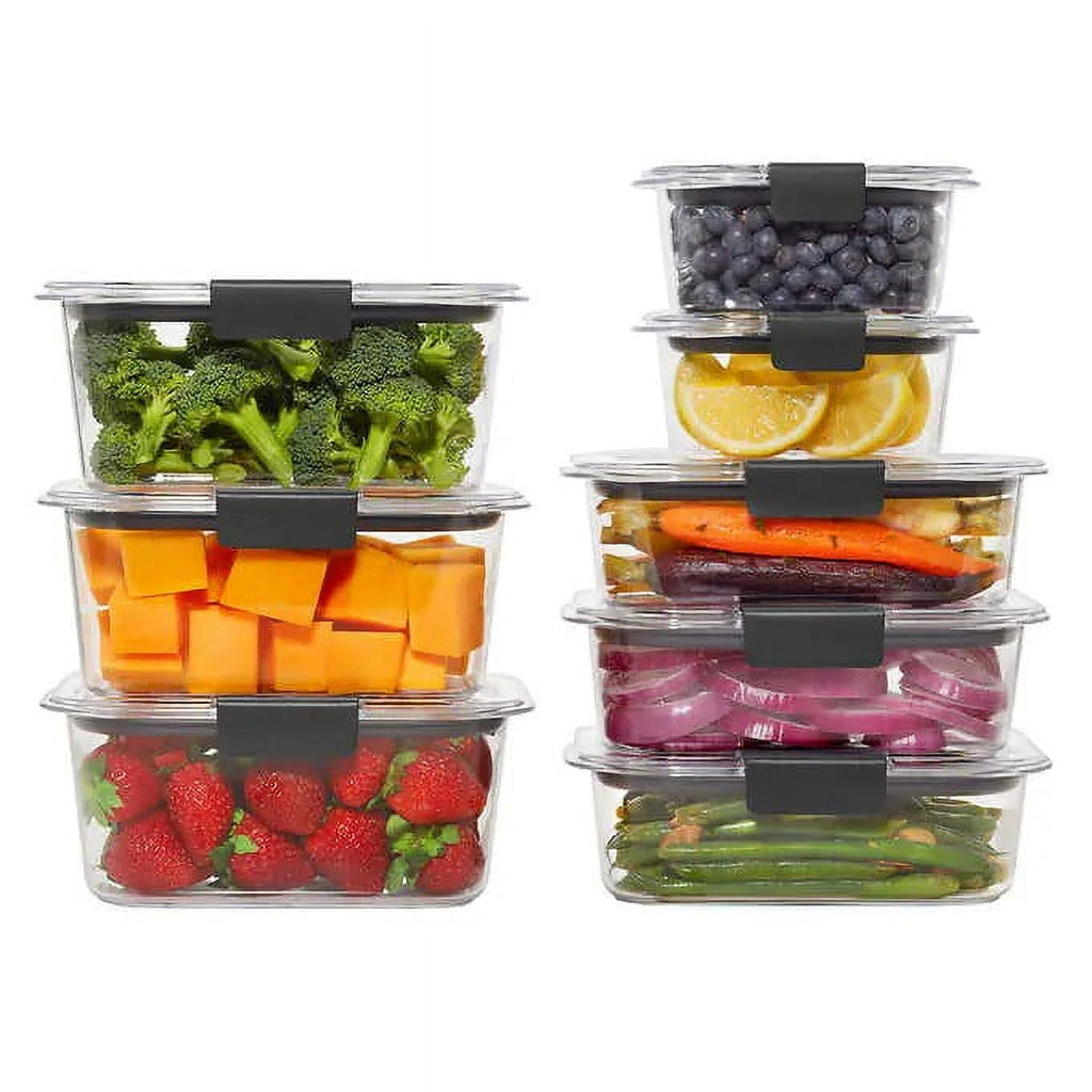 Rubbermaid Brilliance Plastic Food Storage Containers - Set of 16