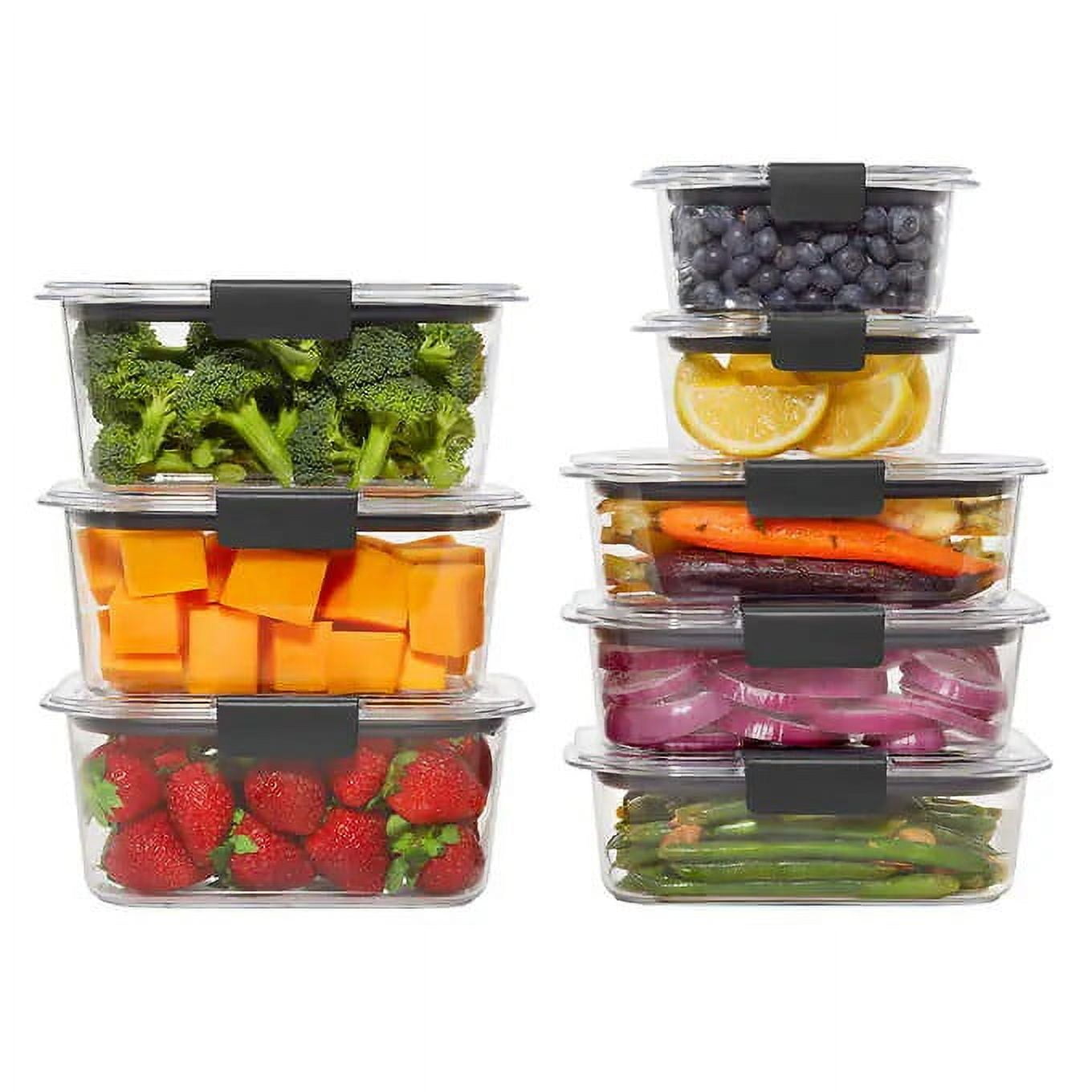 Rubbermaid Brilliance Plastic Food Storage Containers - Set of 16