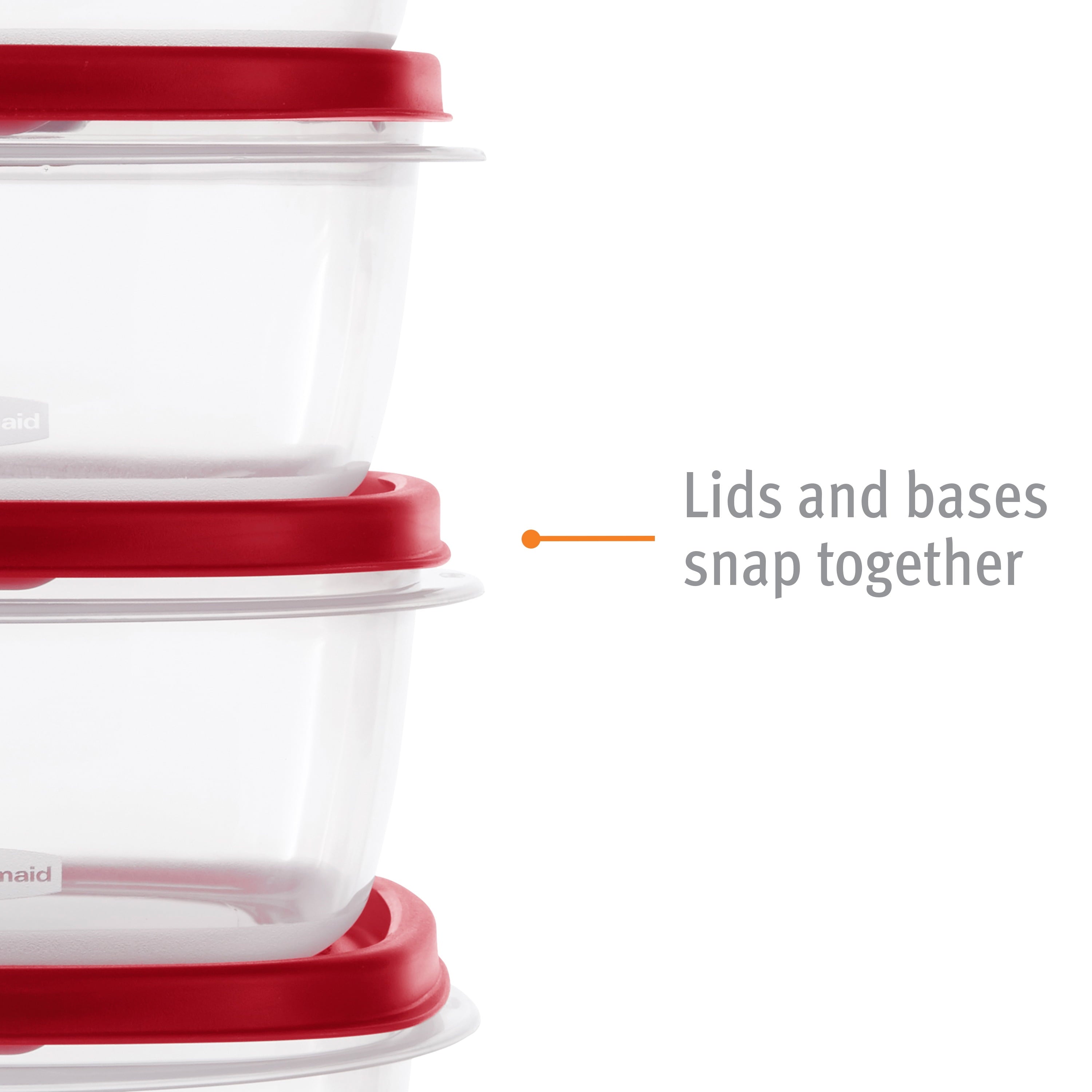 Rubbermaid Easy Find Vented Lids Food Storage Containers - 18-Piece Set, Racer Red