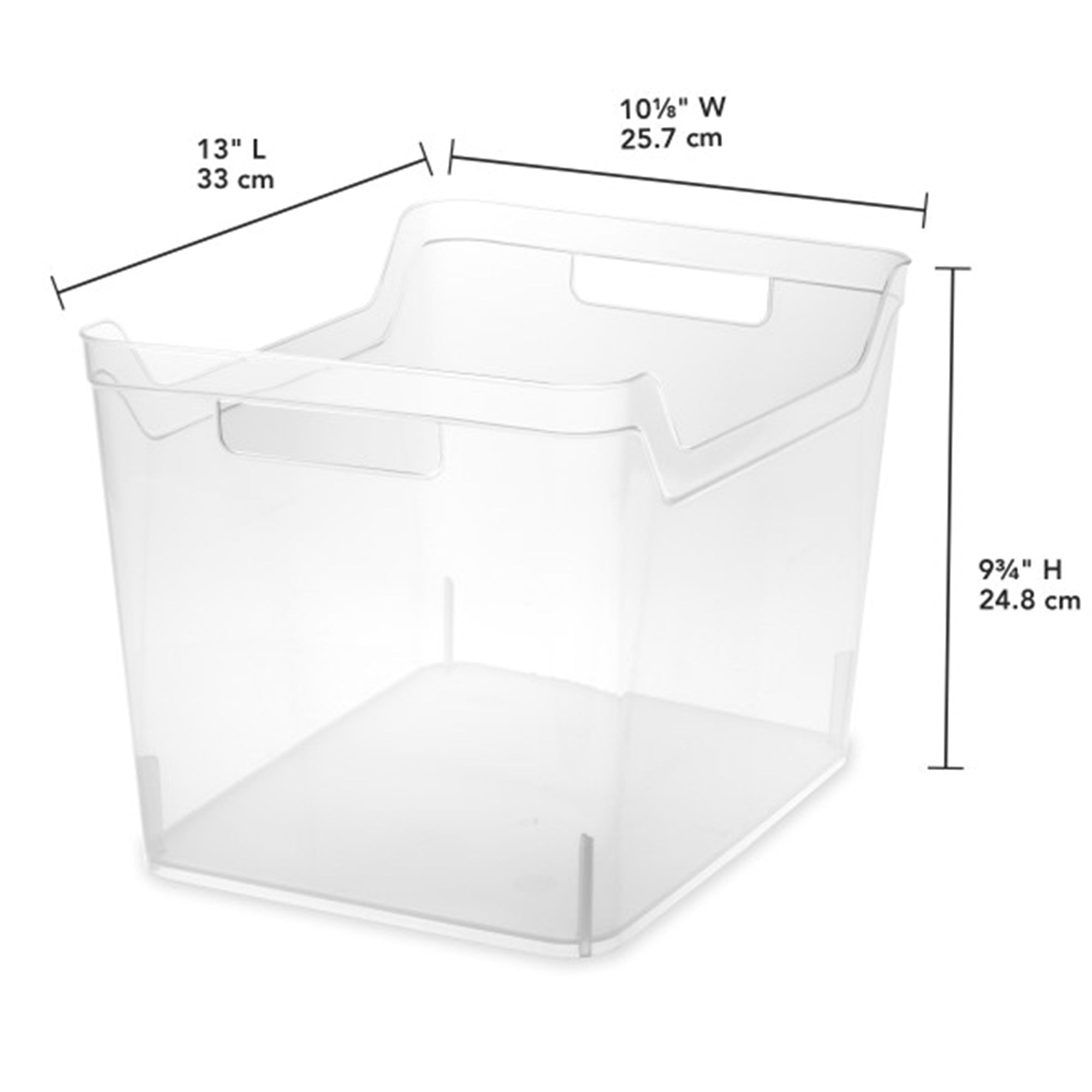 Sterilite Wide Shelf Bin - Clear Plastic Open Storage Containers, Multi-purpose Organizers, 6 Count