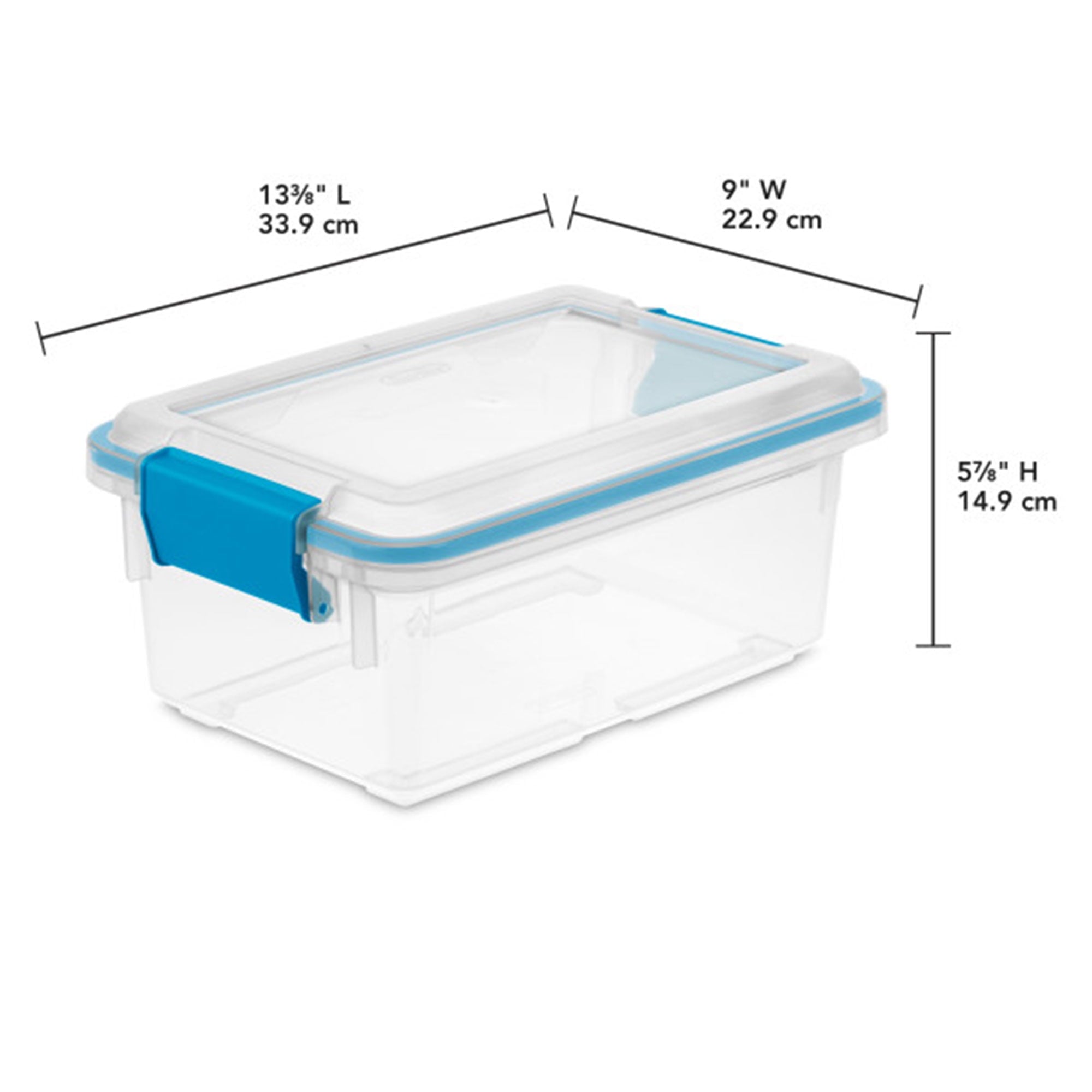 Sterilite 19414306 7.5 Quart Clear Plastic Storage Box & Lid w/ Blue Latches