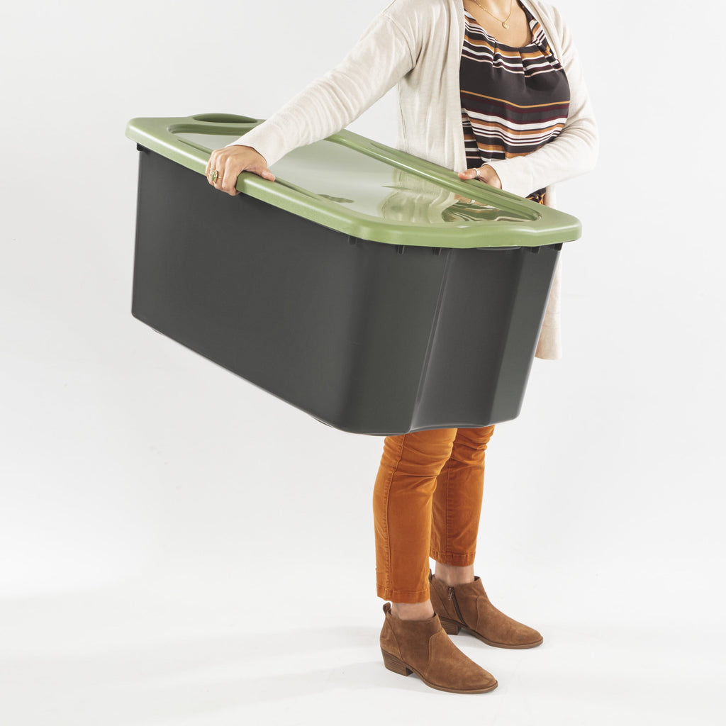 Sterilite EZ Carry 30 Gallon Extra-Large Storage Bin - Plastic Storage Container with Full-Grip Handles, Gray - 2-Pack