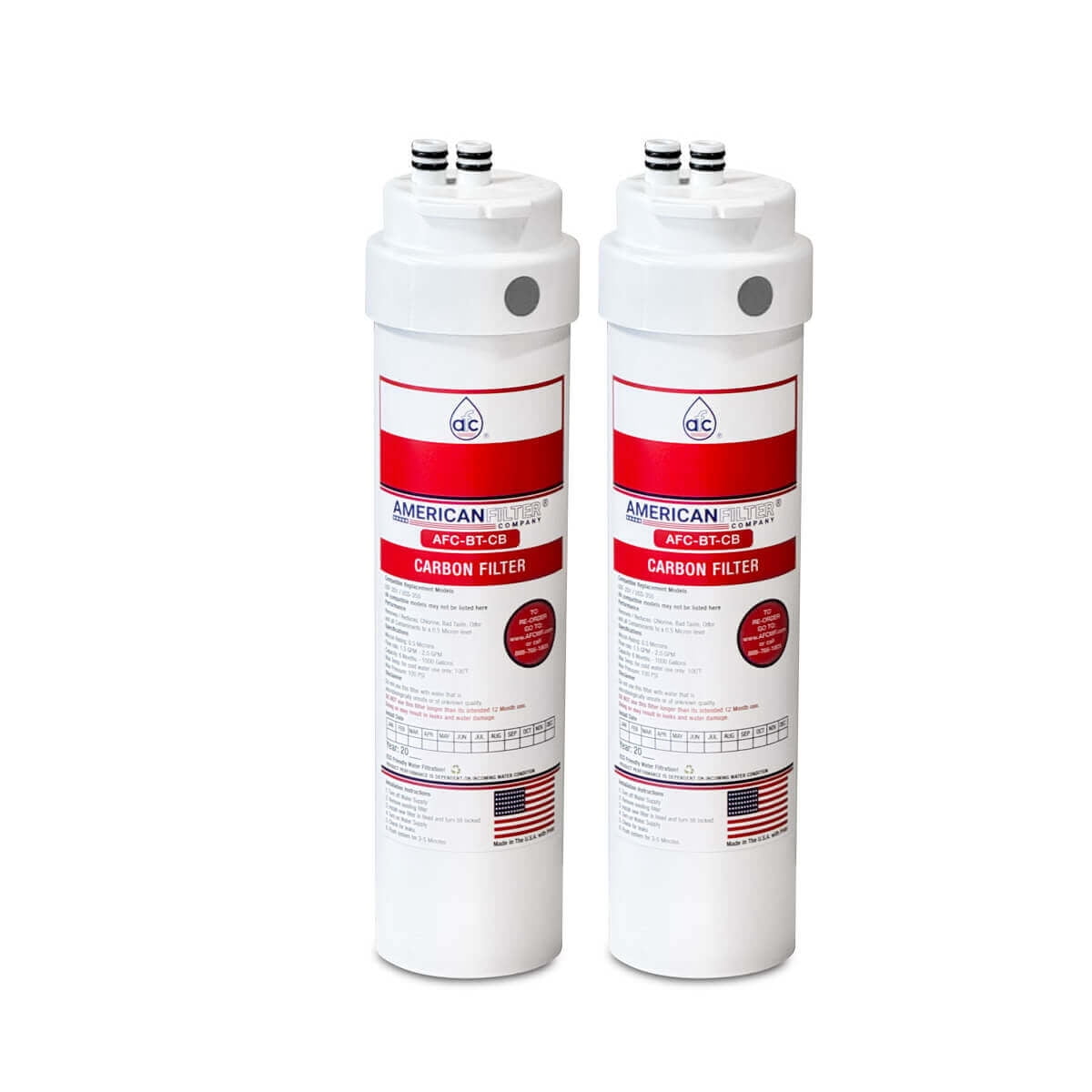 AFC® #AFC-BT-CB - Compatible with Brita® Redi-Twist™ USF-201 water filter cartridge for the system USS-355 - Made in U.S.A. - 2 Filters