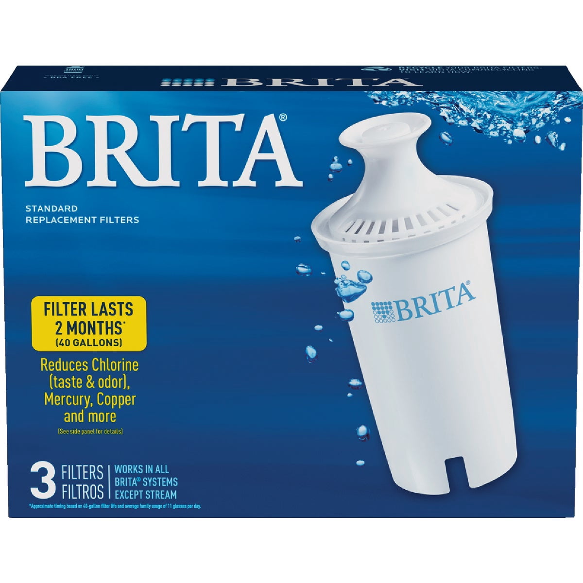 Brita 35503 Water Filter Pitcher Advanced Replacement Filters - 3/Pack
