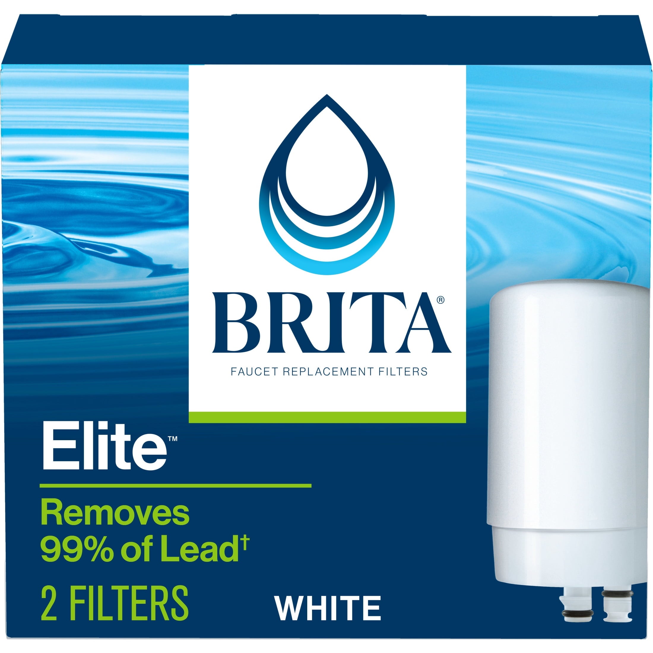 Brita Faucet Mount System Replacement Filter - Reduces Lead, Made Without BPA, White, 2 Count