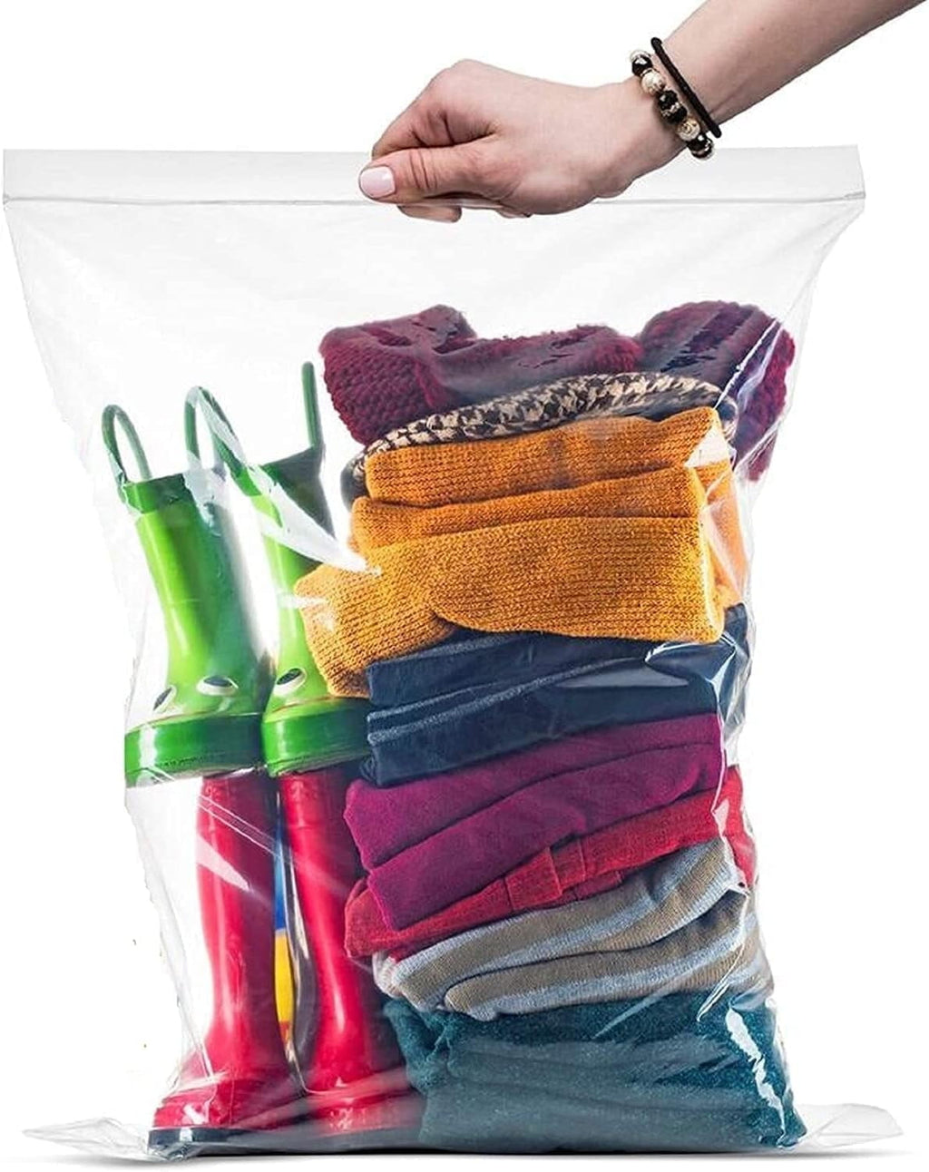 Extra-Large Zip and Close Storage Bags 18" x 24" - 2 Mil Thick, Resealable Zipper, 10-Pack
