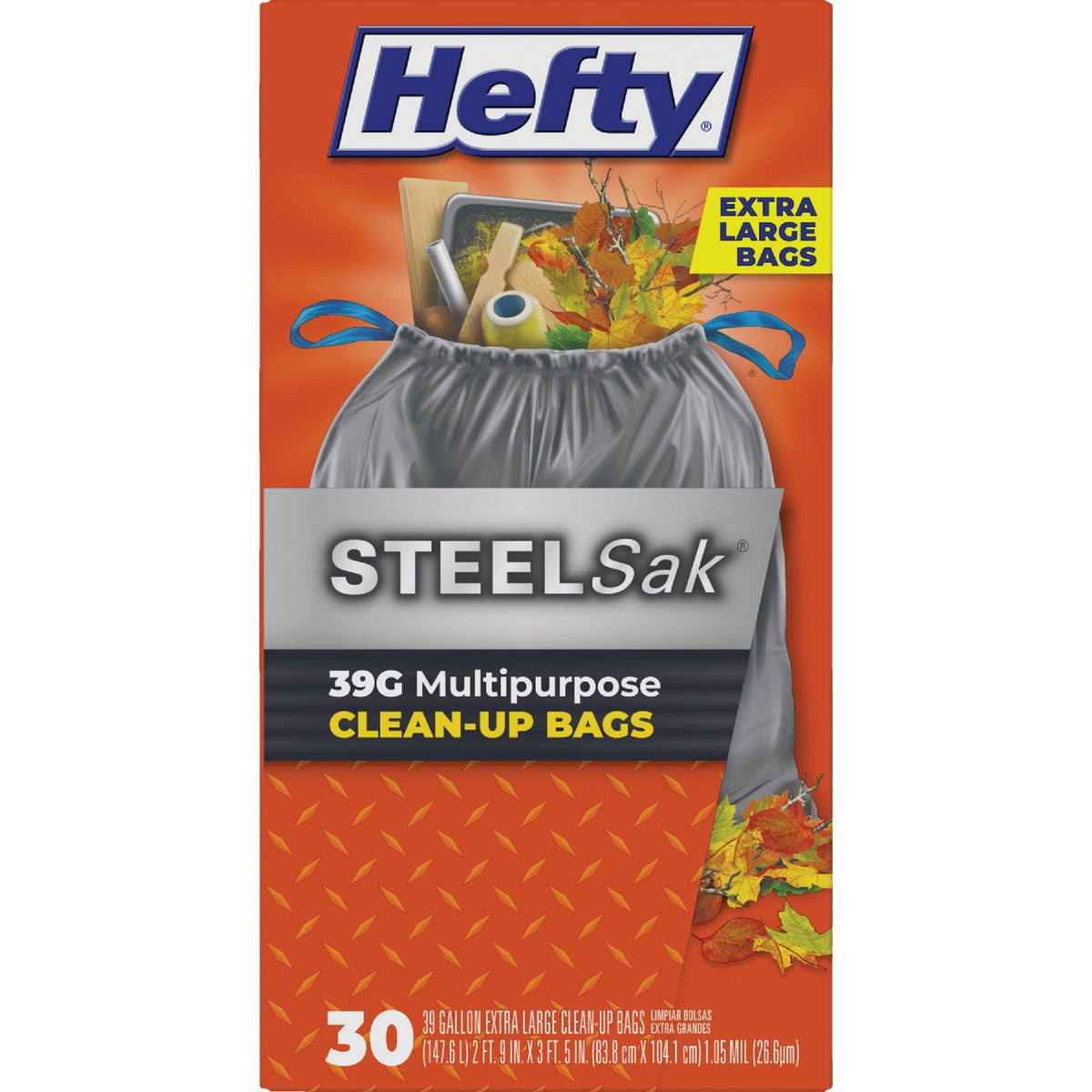 Hefty E24530 Trash Bag 39Gallon Draw