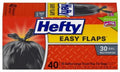 Hefty Easy Flaps Multipurpose Large Trash Bags - Unscented, 30 Gallon, 40 Count