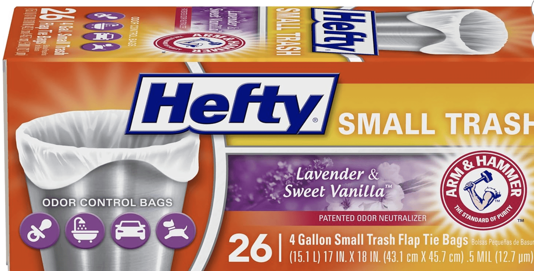 Hefty Flap Tie Lavender & Sweet Vanilla 4 pack