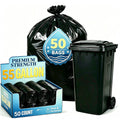Lamosi 55 Gallon Trash Bags (50 Count) - Black Outdoor Garbage Bags for Waste, Lawn and Leaf, 1.5 Mil