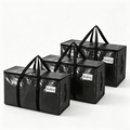 3 Pack Black Storage Tote Bags - Heavy Duty Moving Bag with Handles, Large Storage Tote for Moving, Back to School Beds Storage Bin Alternative