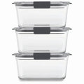 Rubbermaid Brilliance 3-Pack Glass Food Storage Containers - 4.7-Cup, Leak Proof, BPA Free