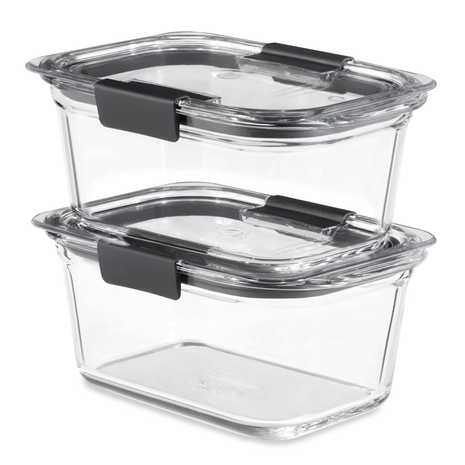 Rubbermaid Brilliance Glass Food Storage Containers - 2-Pack with Lids, BPA Free and Leak Proof, 4.7 Cup