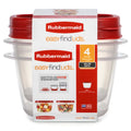 Rubbermaid Clear Food Storage and Organization Container Set with Lid - 2 Pack, Red