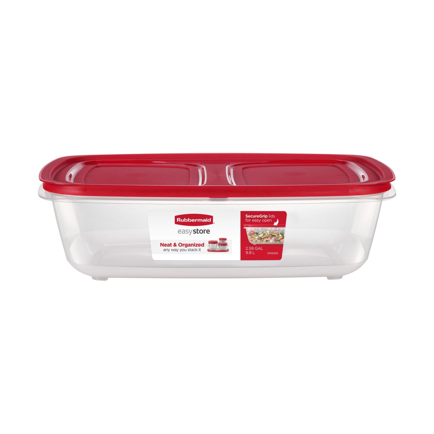 Rubbermaid 2.5Gal EasyStore Rectangle Container - Food Storage Container, Food Storage Container with Lids