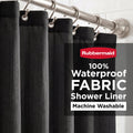 Rubbermaid Black Waterproof Fabric Shower Liner - 70" x 72"