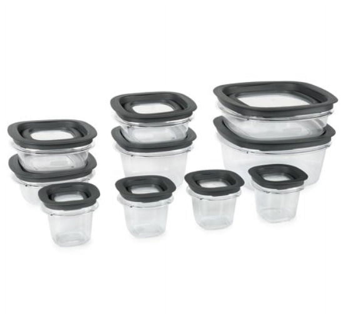 Rubbermaid Premier 20-Piece Food Storage Container Set with Easy Find Lids - Plastic, Gray