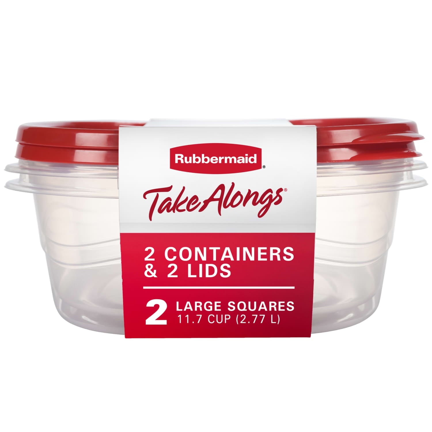 Rubbermaid TakeAlongs 11.7 Cup Food Storage Containers - Set of 2, Red