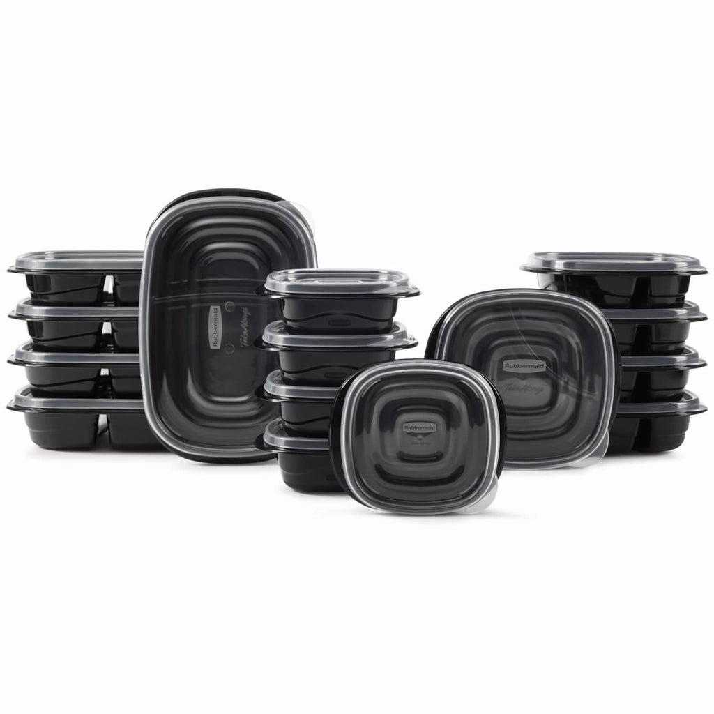 Rubbermaid TakeAlongs Meal Prep Food Storage Containers with Divided Base - 30 Pieces Value Pack