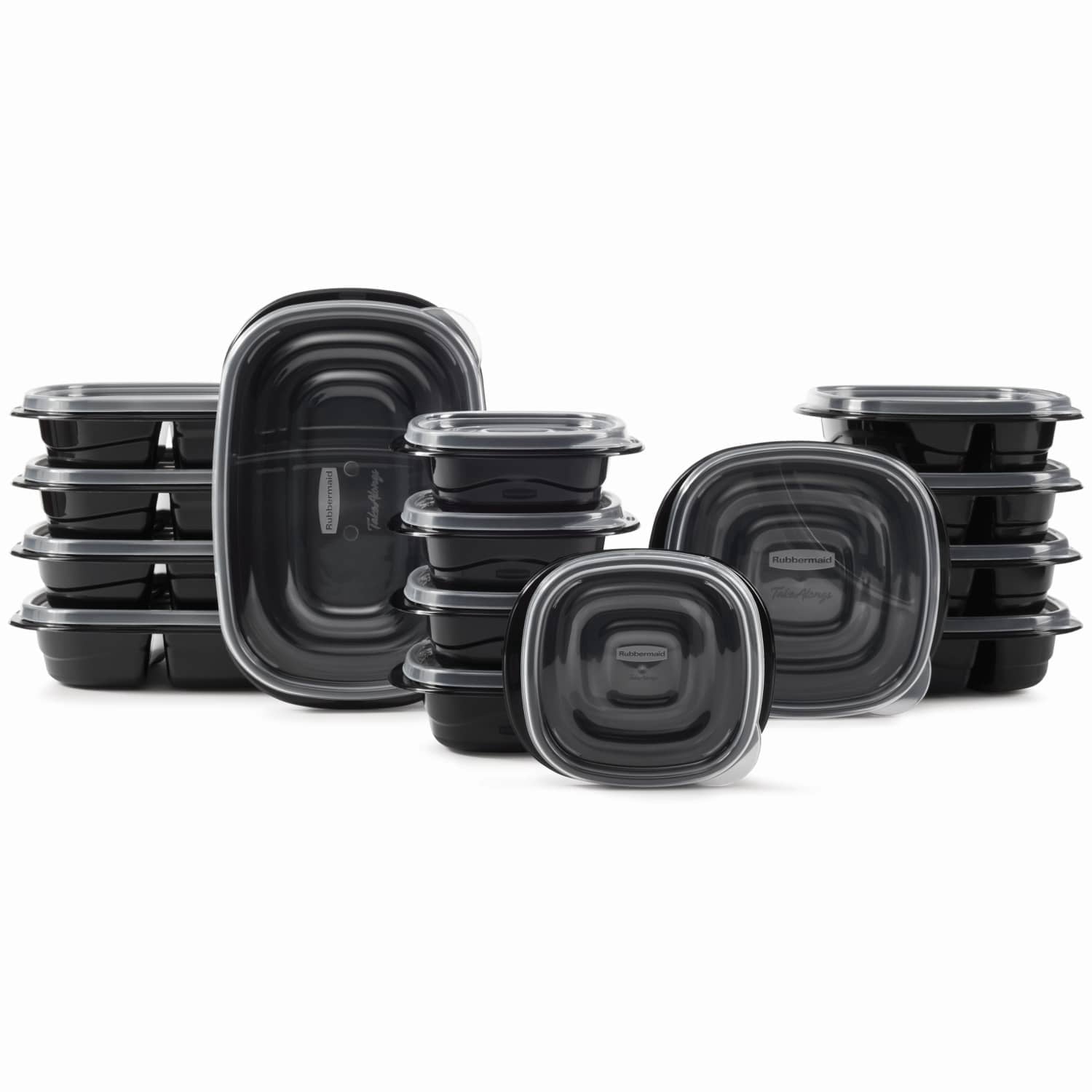 Rubbermaid TakeAlongs Meal Prep Food Storage Containers with Divided Base - 30 Pieces Value Pack