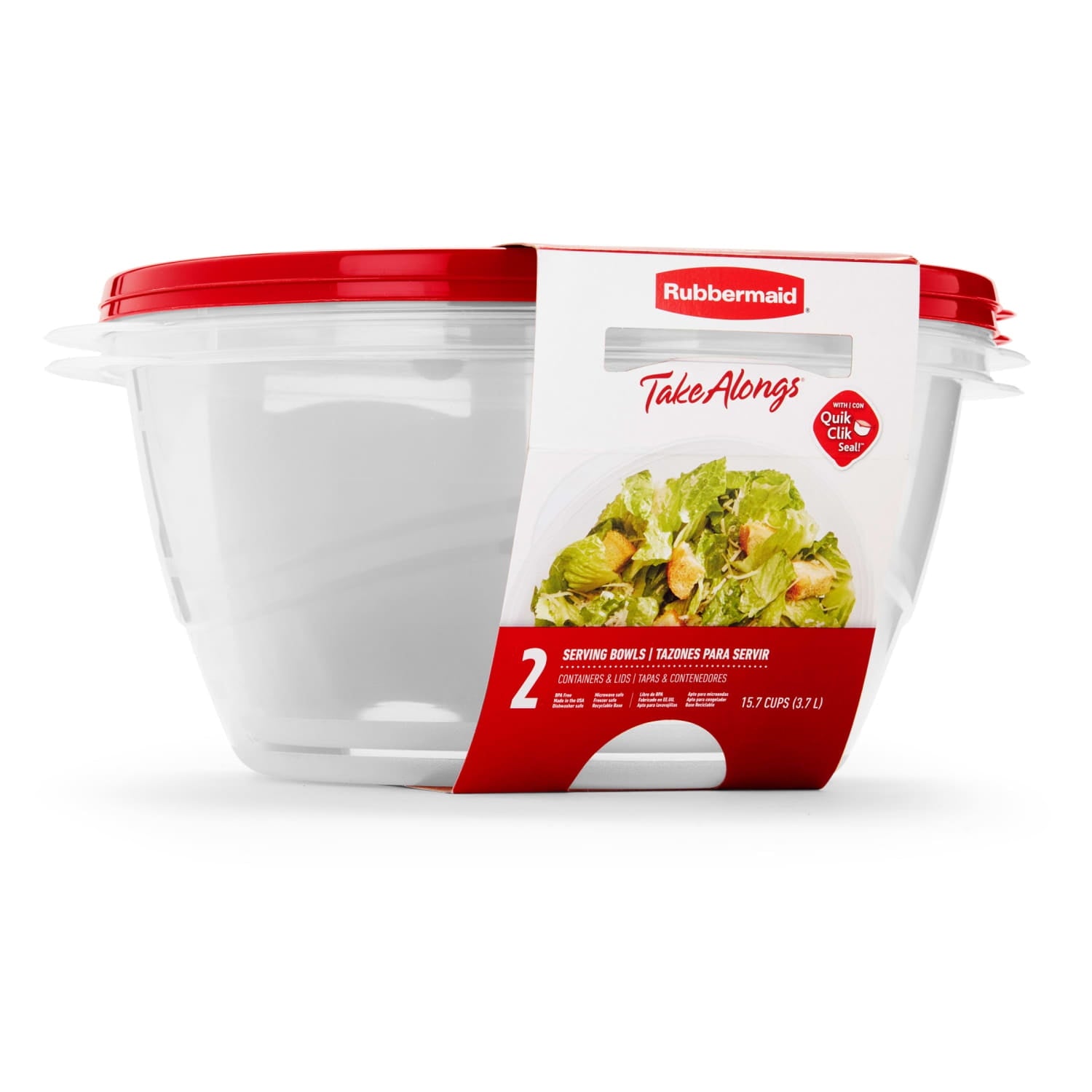 Rubbermaid TakeAlongs Serving Bowl Food Storage Containers - 15.7 Cup, 2 Count