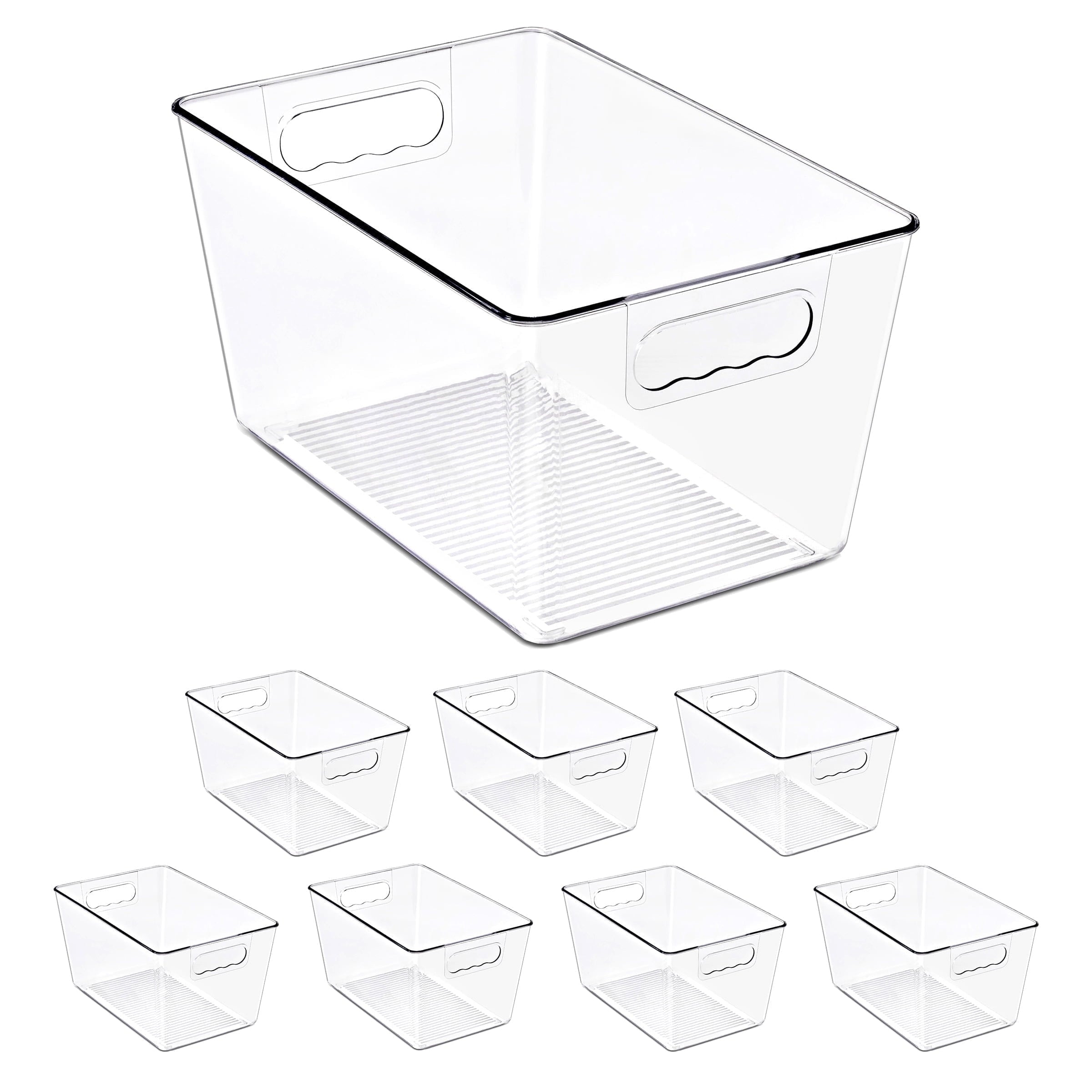 Sorbus Clear Storage Bins - 8-Pack Large BPA-Free Organizers with Handles