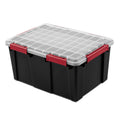 Sterilite Large Gasket Tote - 20 Gallon WaterProof Plastic Storage Bin with Lid, Gasket Seal and Durable Latches, Black