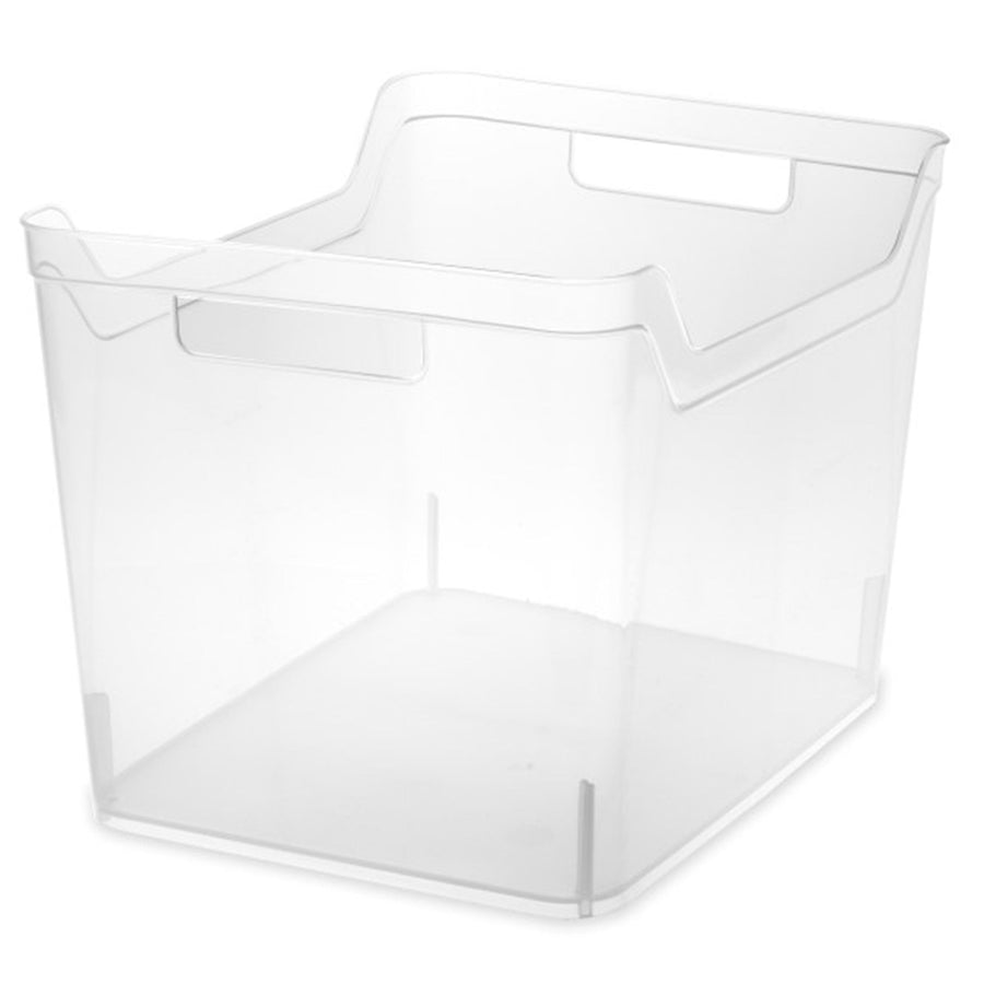 Sterilite Wide Shelf Bin - Clear Plastic Open Storage Containers, Multi-purpose Organizers, 6 Count