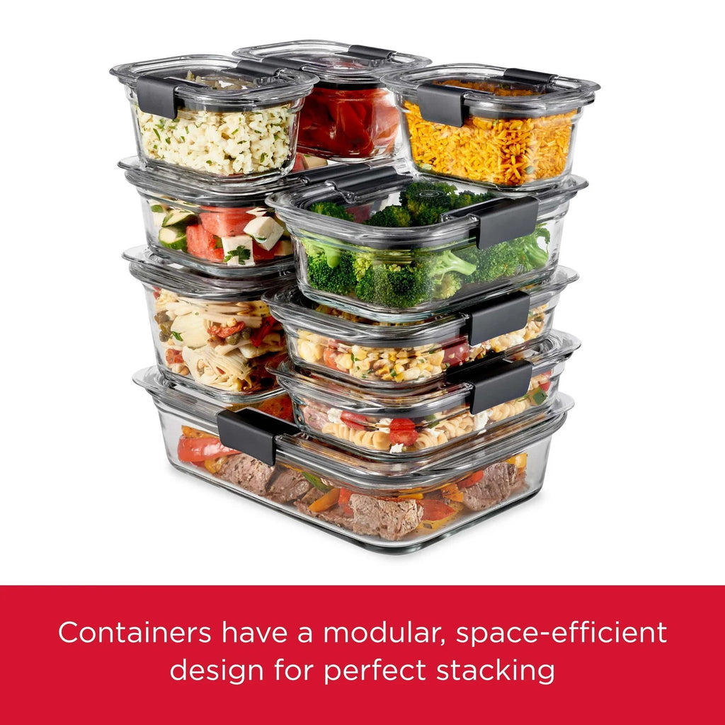 Rubbermaid Brilliance Glass Round Leak-Proof 2.9-Cup Food Storage Container