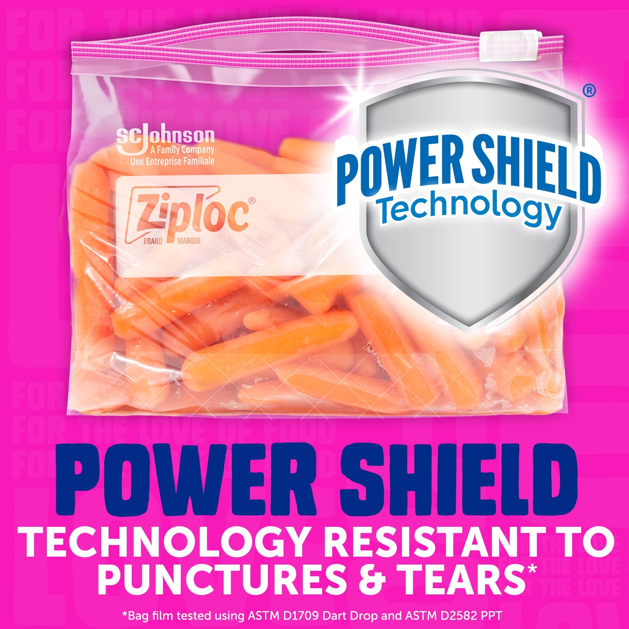 Ziploc® Brand Food Storage Slider Gallon Bags - Power Shield™ Technology, Expandable Bottom, 60 Count
