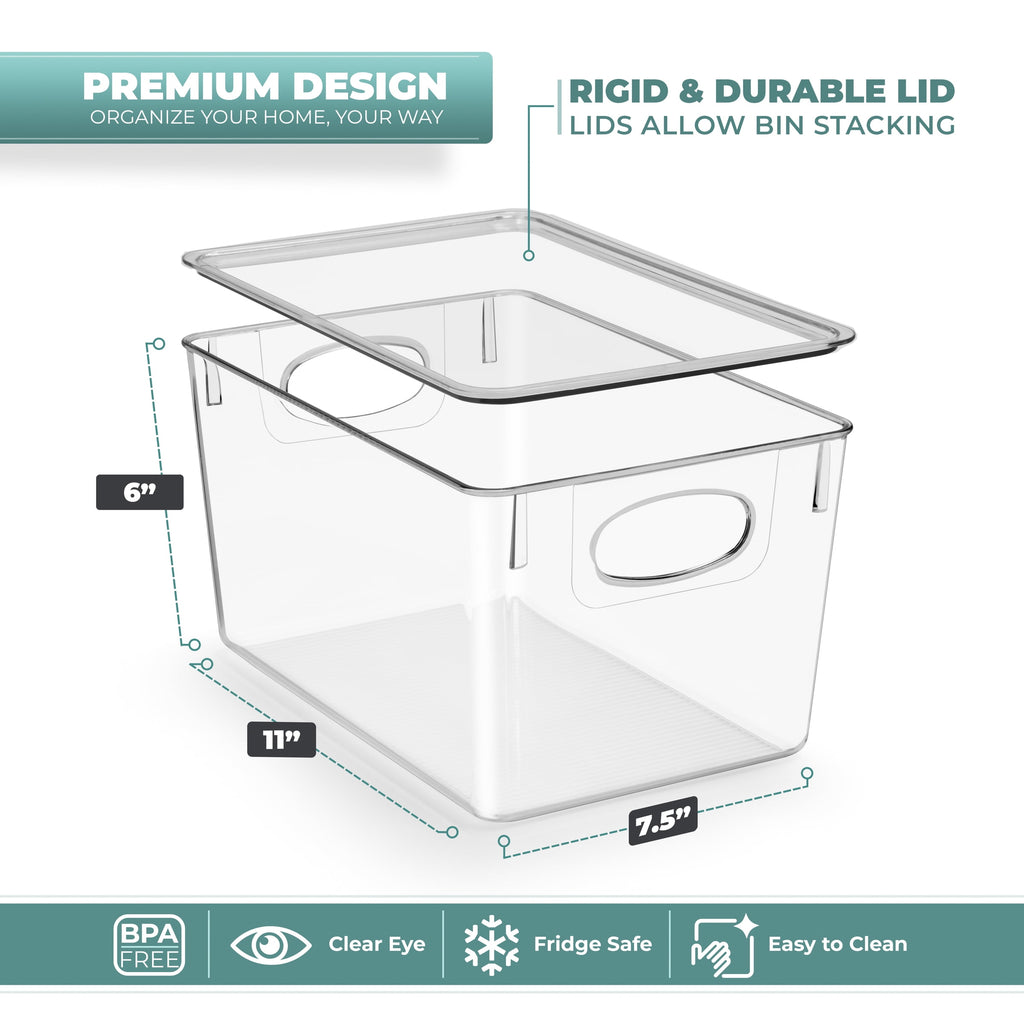 Sorbus Large Storage Clear Containers with Lids Toy Bins and Organizers - 8 Pk