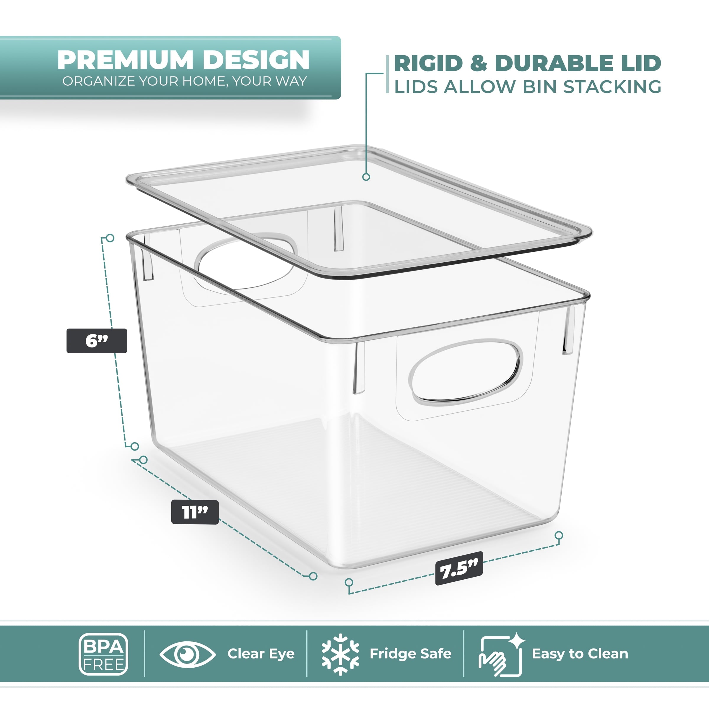 Sorbus Large Storage Clear Containers with Lids Toy Bins and Organizers - 8 Pk