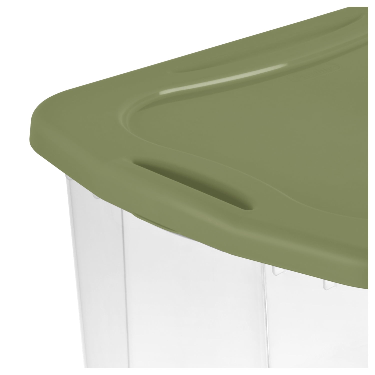 Sterilite EZ Carry 70 Quart Large Storage Bin - Clear Plastic Storage Container with Full-Grip Handles, Green - 2-Pack