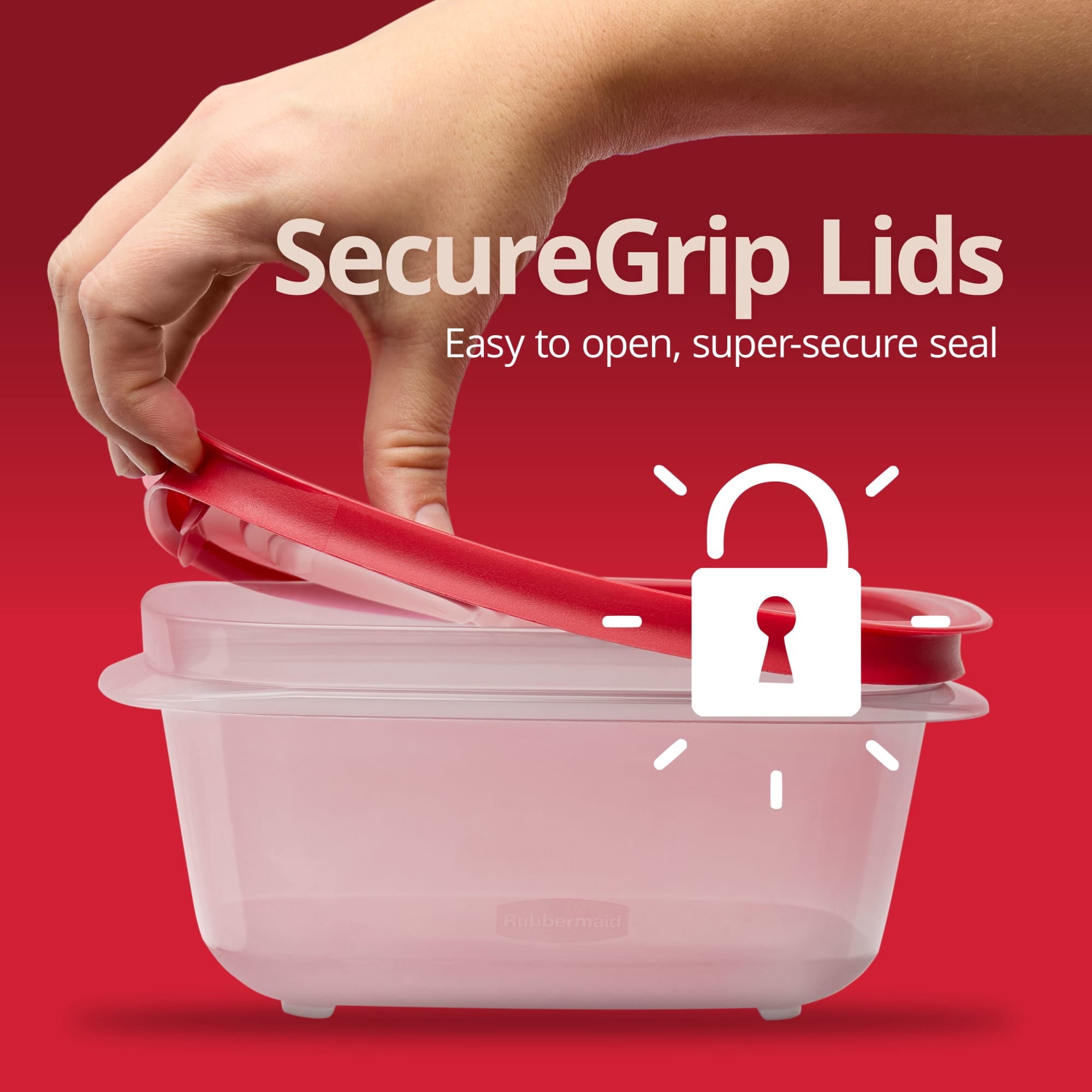 Rubbermaid 14.66-Cup EasyStore Square Container - Food Storage Container, Food Storage Container with Lids