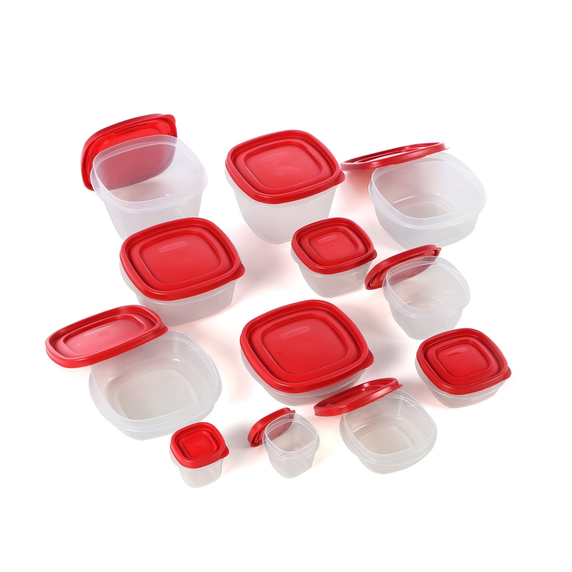 Rubbermaid Easy Find Lids Food Storage Containers - Microwave Safe - 24 Piece Set - Racer Red — Home & Garage Storage, Stackable Design