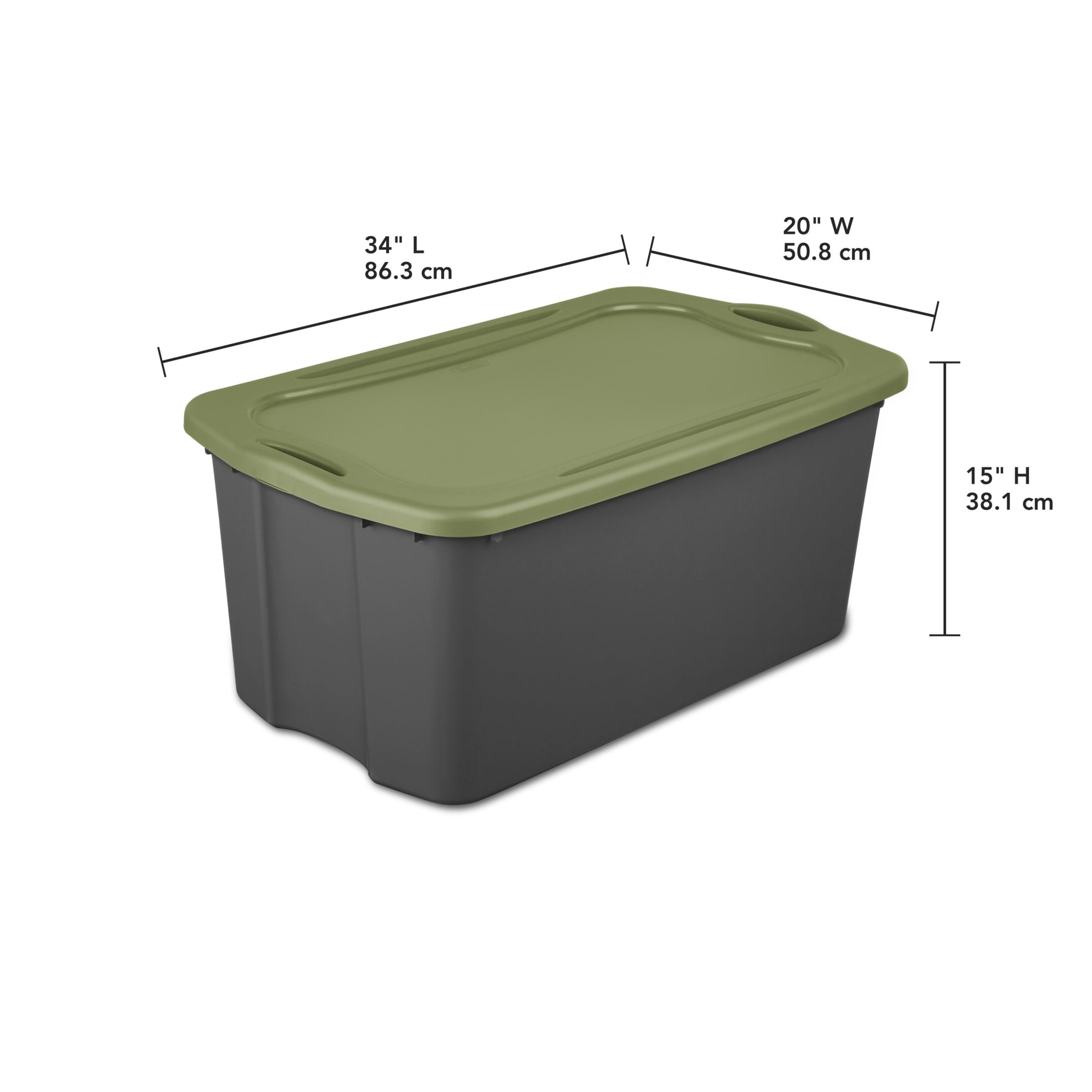 Sterilite EZ Carry 30 Gallon Extra-Large Storage Bin - Plastic Storage Container with Full-Grip Handles, Gray - 2-Pack