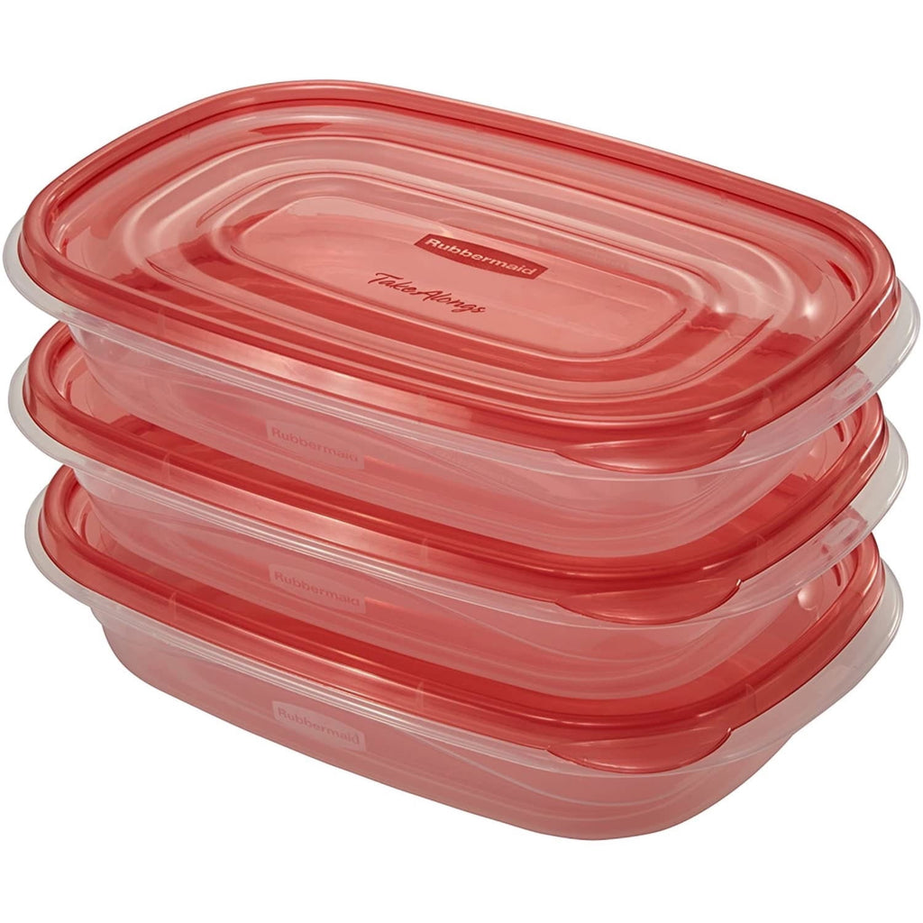Rubbermaid TakeAlongs 4.0-Cup Rectangle Food Storage Containers - Ruby Red, 3 pack - 4-Pack